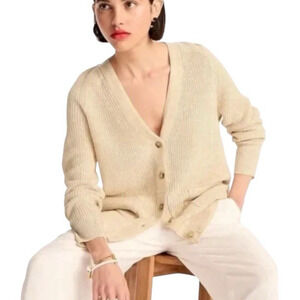 J. Crew Light Tan V-Neck Cardigan